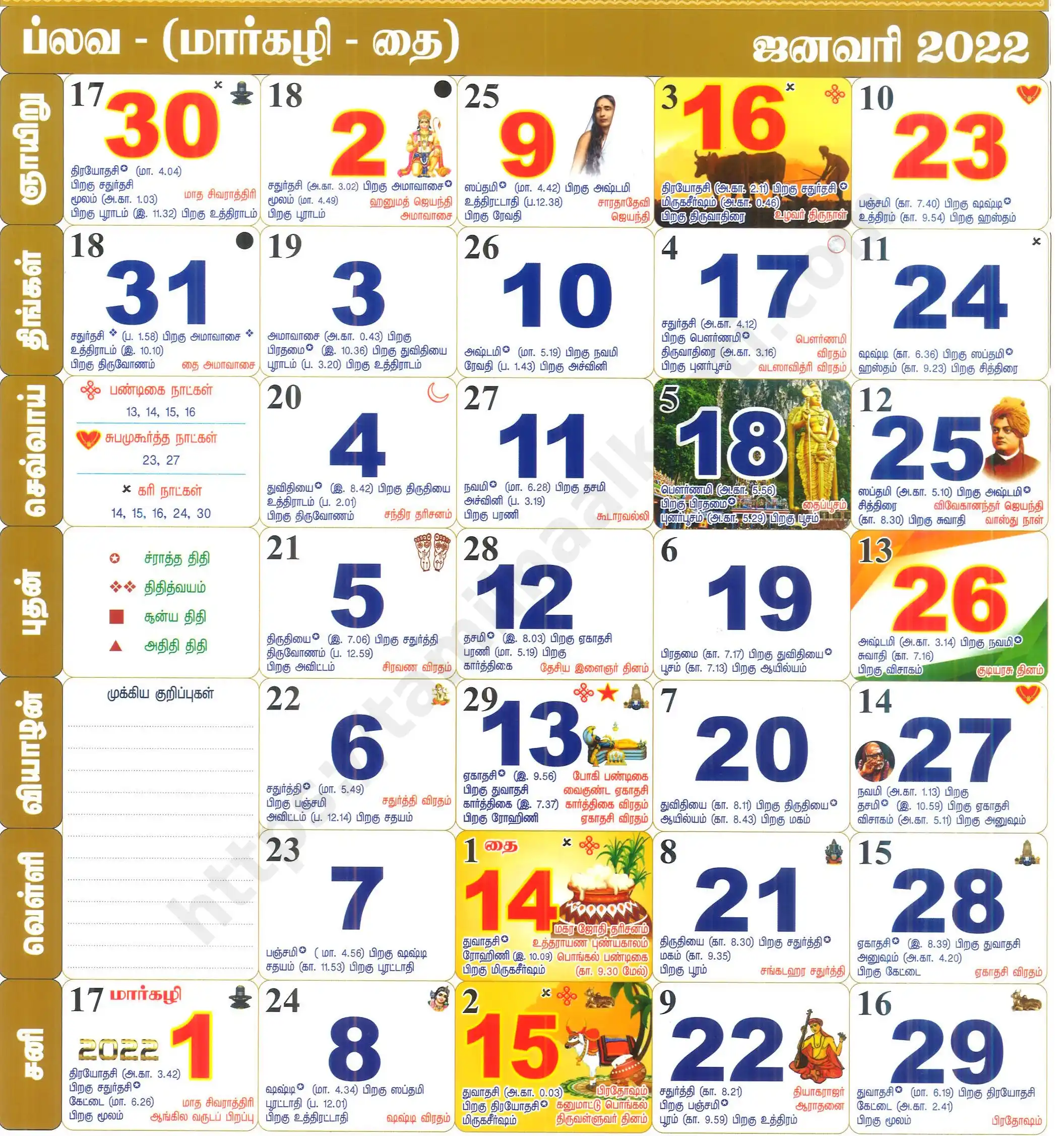 Tamil Monthly Calendar 2022 January Month Calendar 2022 | New Year 2022 Calendar Tamil | Tamilnaalkaati  - தமிழ் நாள் காட்டி | Monthly Calendar