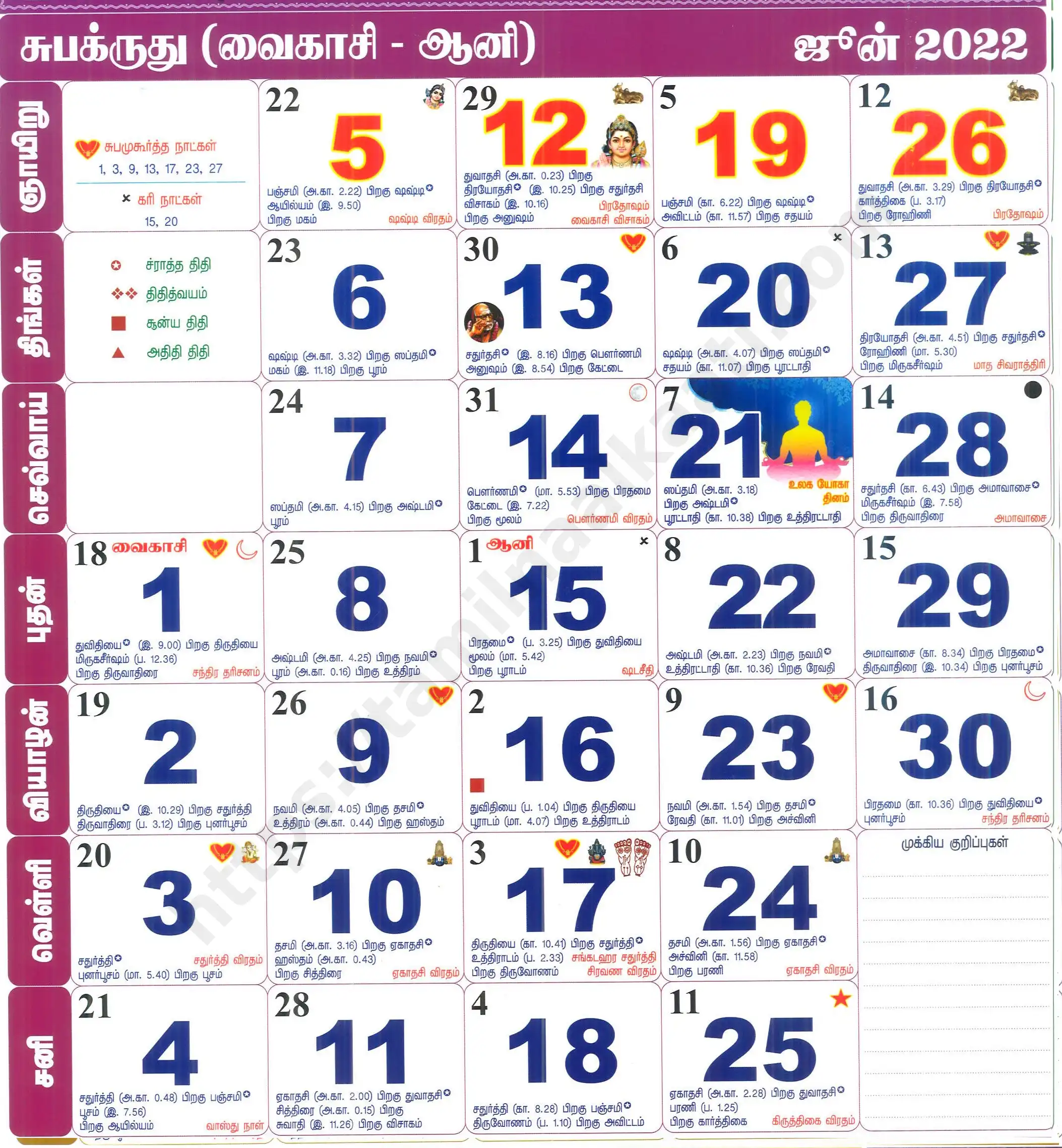 Tamil calendar 2022